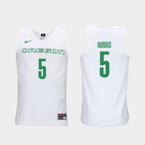 College Basketball Authentic Apple Green Men Miles Norris Oregon Jersey #5  830421-365